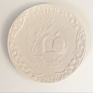 Vtg Easter Plate He Is Risen by Frankoma Pottery